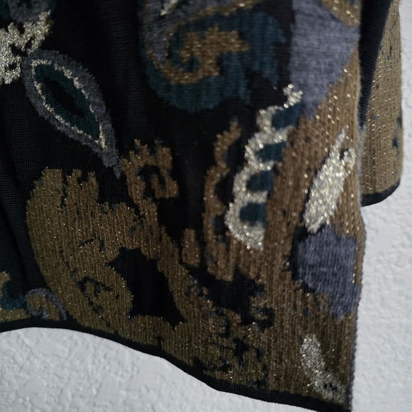 Lafayette 148 NY Bateau Neck Merino Paisley Jacquard Sweater Medium - Picture 6 of 8